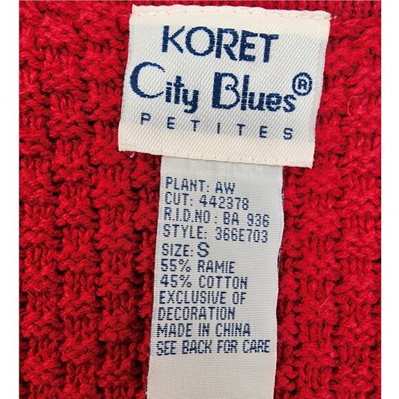 Vintage Koret City Blues Sweater Vest Womens SP PETITE Red Patriotic Flag Zip - Picture 4 of 8